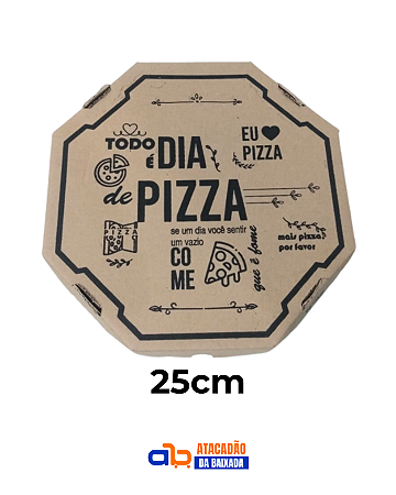 Caixa para Pizza de 25cm - Embalafoods - 25 Unidades