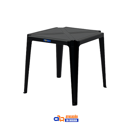 Mesa Coruripe Preta 70x70cm - Solplast