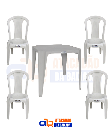 Jogo de Mesa Inovar 152kg ( 1 Mesa + 4 Cadeiras)