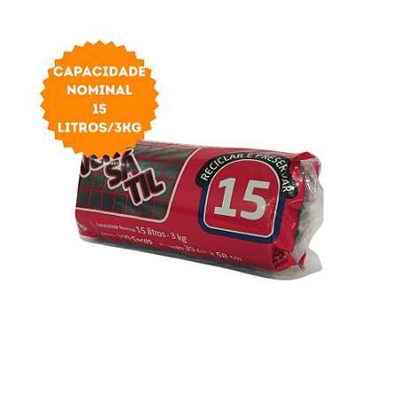 SACO P/ LIXO EM ROLO - 15L/3KG - VERSÁTIL  - 100 UND.