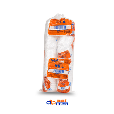 Fardo de Cumbuca de Isopor 15cm TPRF-15 - Totalplast c/200 unidades.