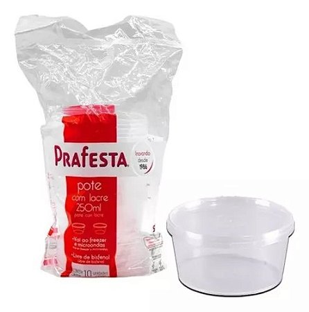 POTE C/ LACRE REDONDO PRAFESTA - 250ML - C/10
