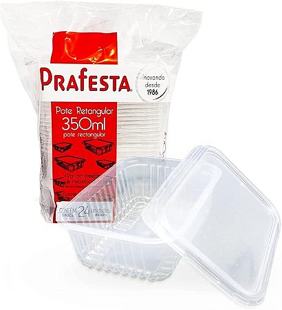 POTE RETANGULAR C/ TAMPA PRAFESTA - 350ML - C/24
