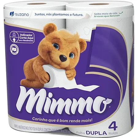 Papel Higiênica Mimmo Neutro Folha Dupla 30M C/4