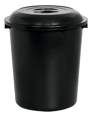 Cestão Fechado Preto com Tampa Preta - 97 L