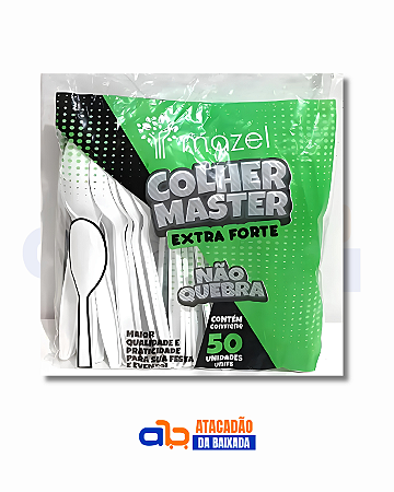 Colher Master Extra Forte Branca Mazel - 50 Unidades