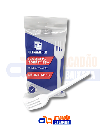 Garfo Sobremesa Branco Ultra - 50 Unidades