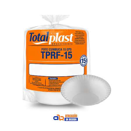 Cumbuca Isopor Totalplast 15cm - 20 Unidades