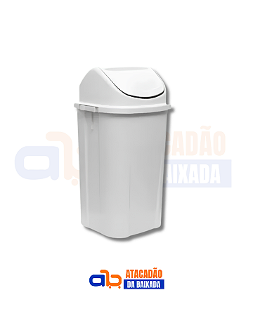 Cesto Fechado Branco com Tampa Basculante Branca - 97L