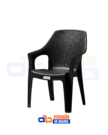 Poltrona Cairo Rattan Preta