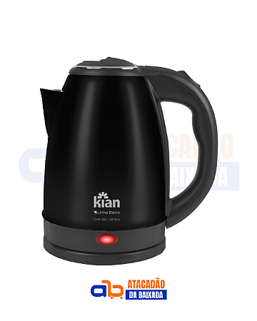 Chaleira Kian Inox Preta 1,8L