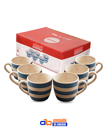Jogo de Xícaras de Cerâmica para Café 90ml - 6 Xícaras