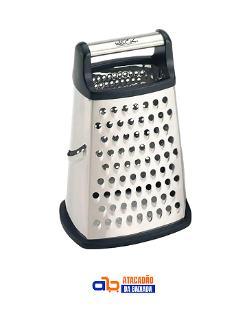 Ralador 4 Faces Inox com Recipiente e Tampa