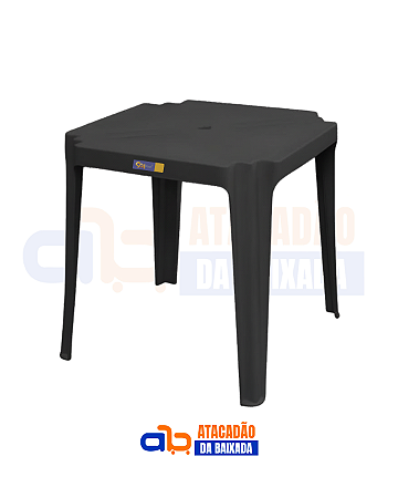 Mesa Plástica 70x70cm Coruripe Preta Solplast