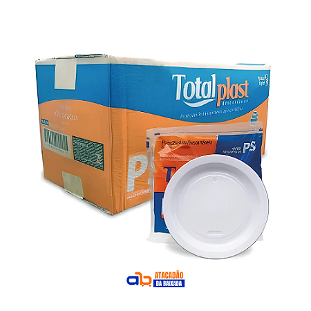 Caixa de Prato PS Raso 18cm Totalplast - c/ 500