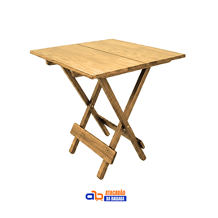 Mesa Madeira Crua Quadrada 70x70cm