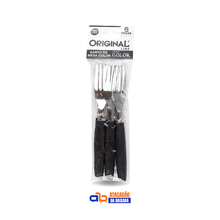 Jogo de Garfo Mesa Inox c/ 6 Peças Preto - Linha Color Original Line