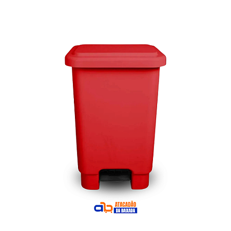 Lixeira c/pedal 15L Vermelha - For plast
