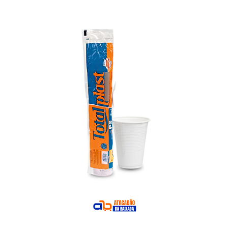 Copo Plástico 200ml PS Branco - Totalplast c/100un