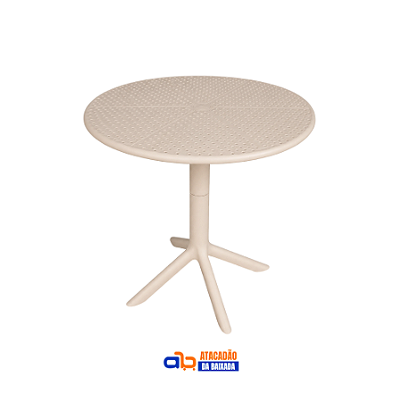 Mesa Simpla Redonda Natural 60x60cm - FortePlástico