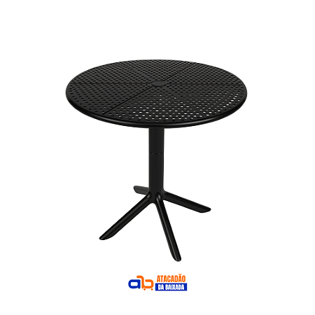 Mesa Simpla Redonda Preta 60x60cm - FortePlástico