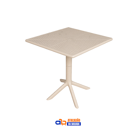 Mesa Simpla Quadrada Natural 60x60cm - FortePlástico
