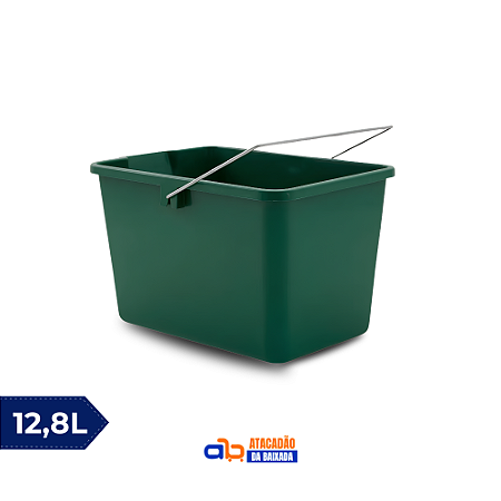 Balde Retangular Reforçado 12,8L - Plasnew