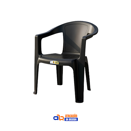 Poltrona Elegance Costa Baixa Preta 152kg - TopMil