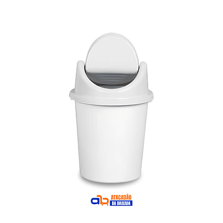 Cesto Fechado Basculante 53L Branco - Plasnew