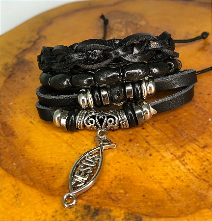 Pulseira Pedra Madeira Jesus