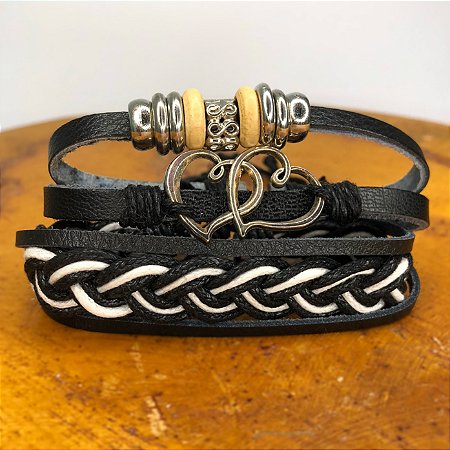 Pulseira Trançada Coração