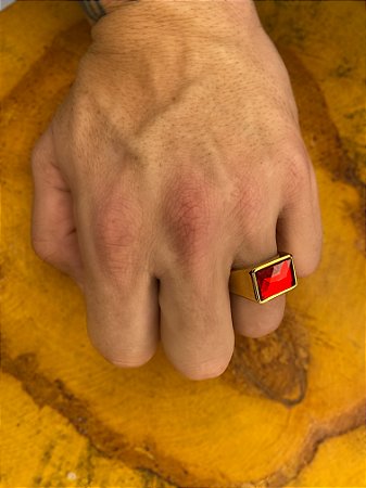 Anel Masculino Comendador Dourado