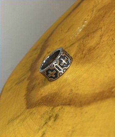 Anel Masculino Aliança Cruz