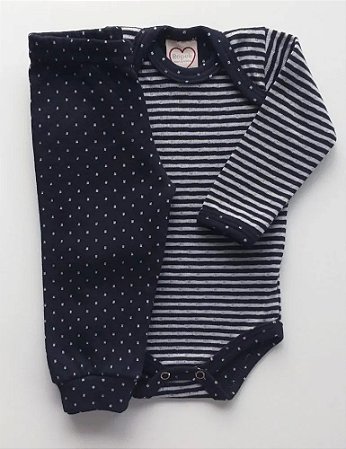 Conjunto Body e Calça Listra e Poá (Várias cores)