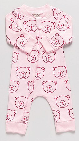 Macacão Bebê Suedine Urso