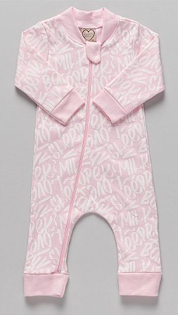 Macacão Bebê Suedine Letras