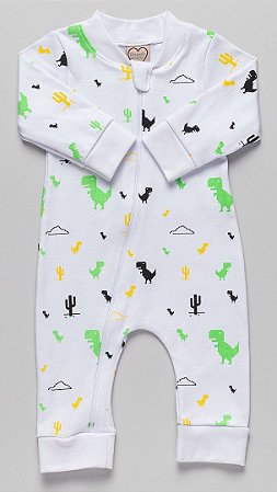 Macacão Bebê Suedine Dino