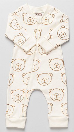 Macacão Bebê Suedine Urso