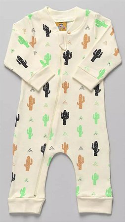 Macacão Bebê Suedine Cacto