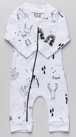 Macacão Bebê Suedine Floresta