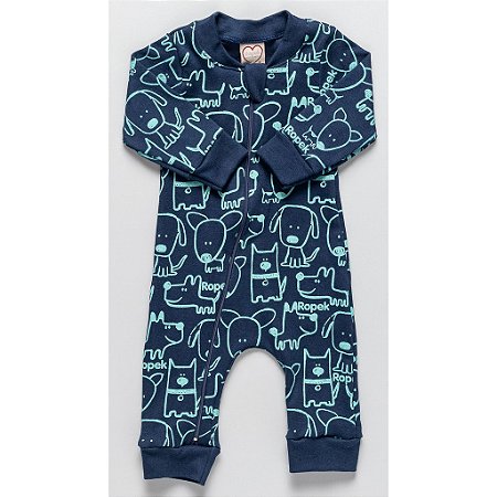 Macacão Bebê Suedine Pets