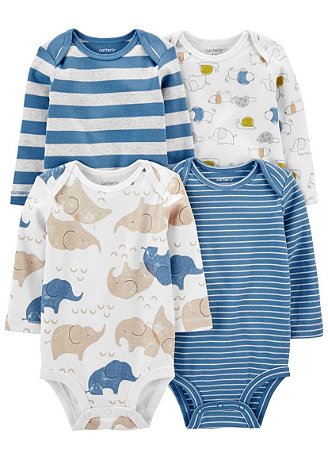 Kit Body Carter's 4 Peças Manga Longa