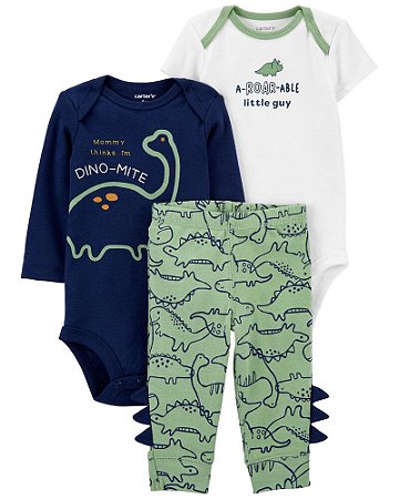 Conjunto Bebê Carter's 3 Peças Dinossauros
