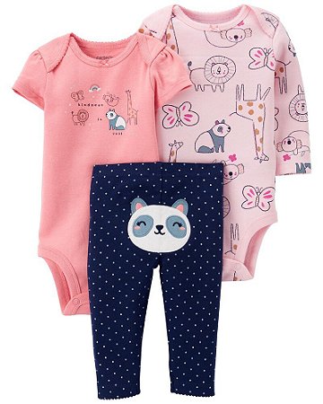 Conjunto Bebê Carter's 3 Peças Animais