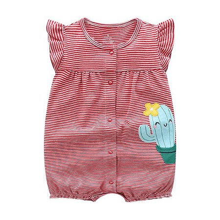 Romper Bebê Cacto Vermelho