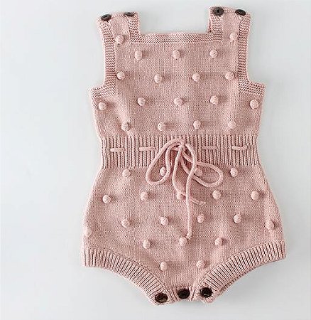 Romper Tricot Linha Bolinhas