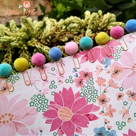 Clips Decorativos Pompom - 6 unidades - Bible Journaling