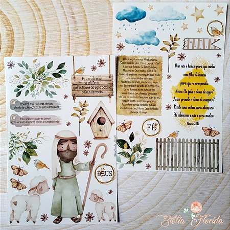 Adesivos Transparentes com devocional - Números: Deserto - Bible Journaling