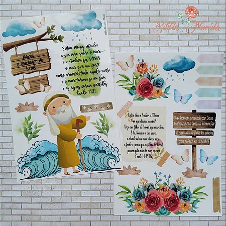 Adesivos Transparentes com devocional - Êxodo: Moisés - Bible Journaling