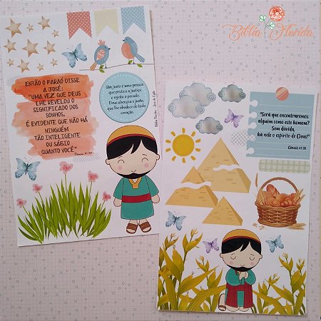 Adesivos Transparentes com devocional - Gênesis: José no Egito - Bible Journaling